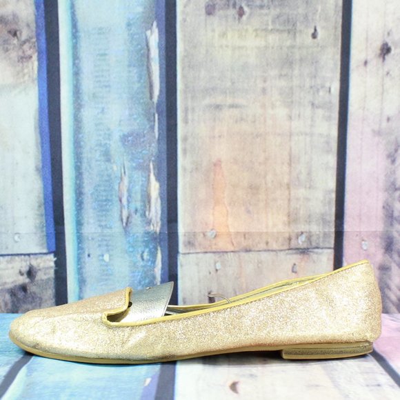 Dunnes Shoes - Dunnes Gold Nylon Slip-on Ballet Flat Casual Shoes Size US 7.5 EU 41